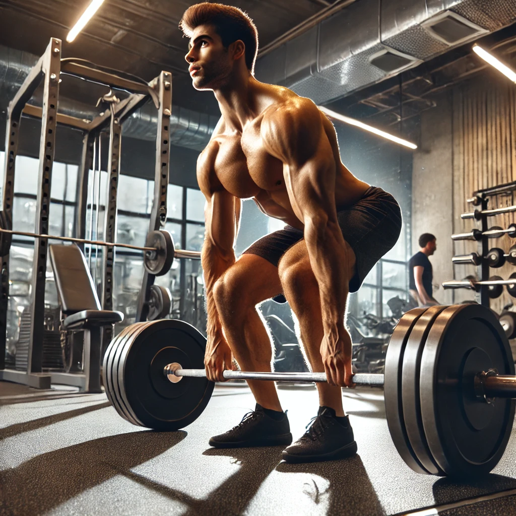 Man doing a deadlift